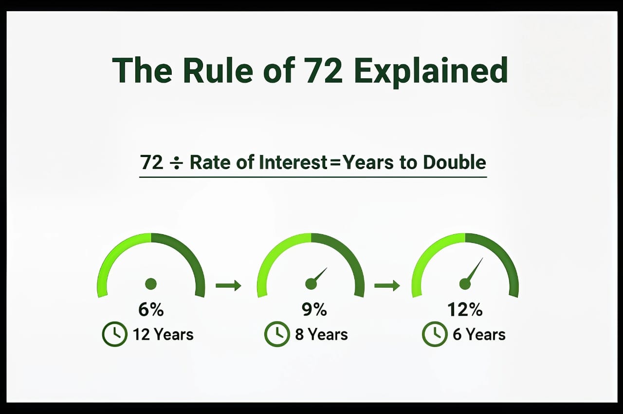 Rule of 72 explained Power of Compounding