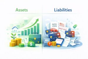 assets vs liabilities comparison showing how assets build wealth and liabilities reduce it